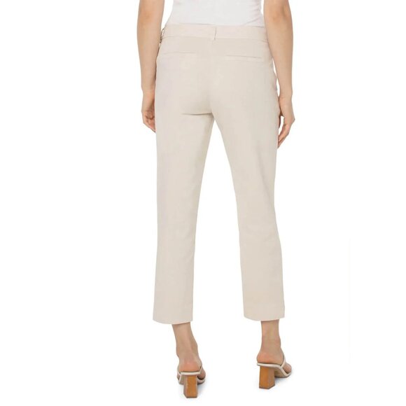 NWT Liverpool Kelsey Mid Rise Cotton Blend Trouser Side Slit Beige Women 10/30 - Picture 4 of 11